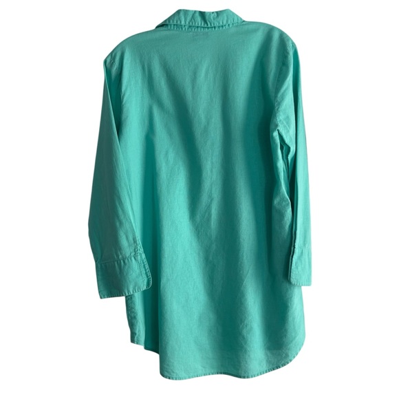 VINEYARD VINES Linen Blend Tunic/Swim Cover-up in Teal Size Med — SUMMER STAPLE! - Picture 3 of 7